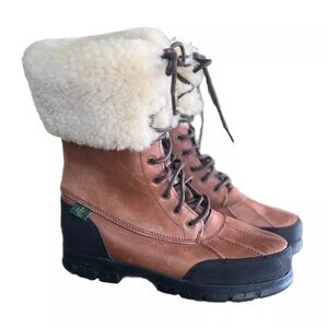 Ralph Lauren size 7 Women's Shearling-Lined Leather Boots new S17
